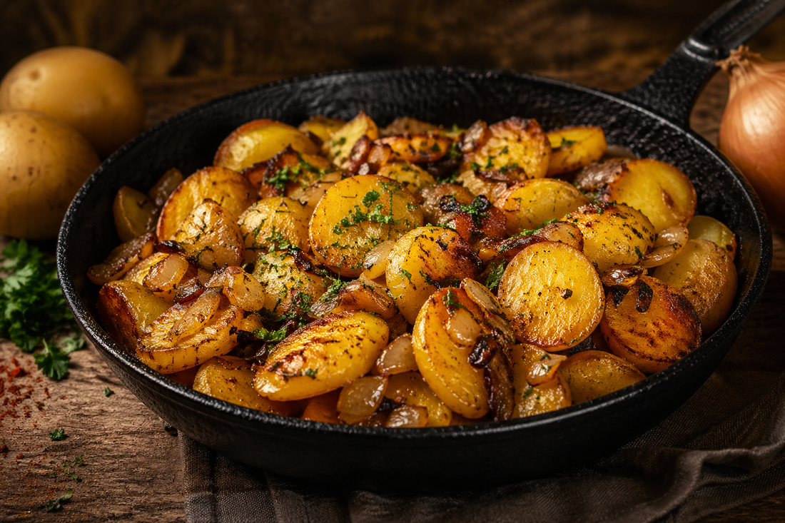 Bratkartoffeln perfekt würzen mit Ackerfeuer Gewürz