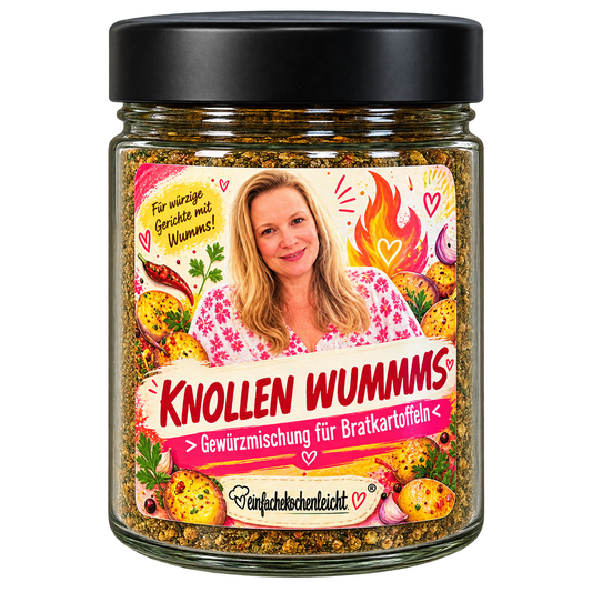 Produkttitel: Knollen Wummms – Gewürzubereitung für Bratkartoffeln | @Nicolekochtleicht x Pfalz & Flamme