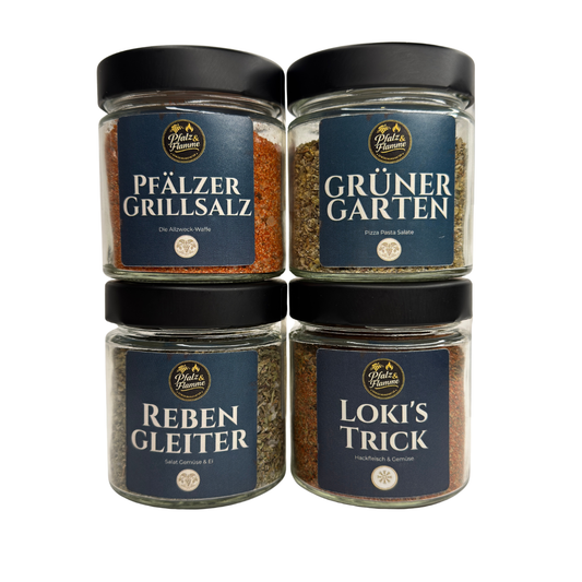 Küchenstarter Gewürz Geschenkset – 4er Set | Handgemachte Gewürze aus der Pfalz